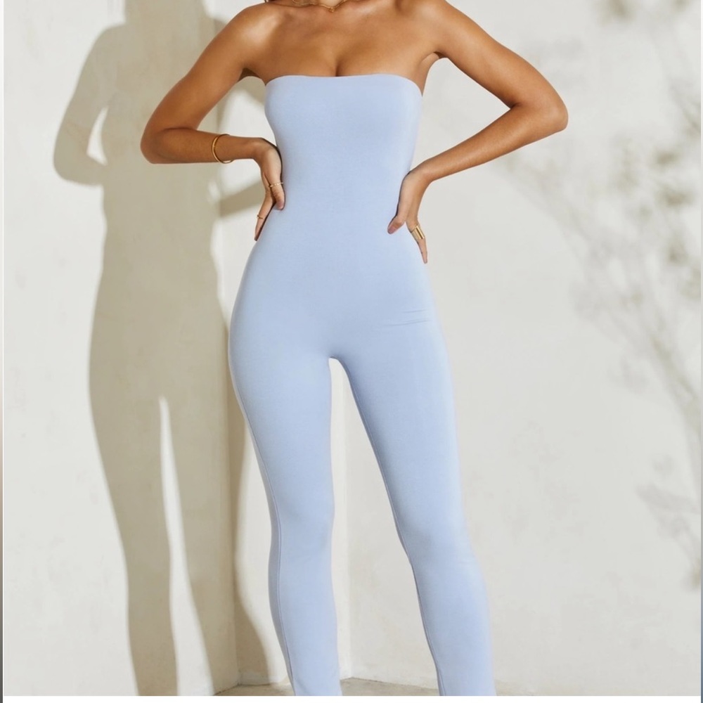 Strapless Flared Hem Jumpsuit